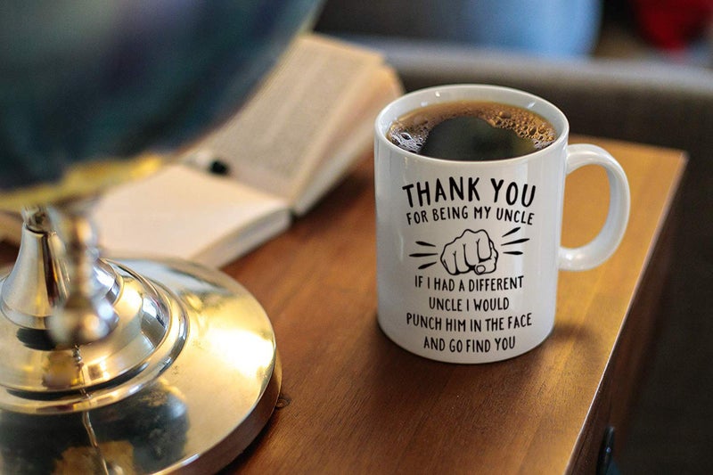 DQG CVT Best Uncle Gift - Thank You for Being My Uncle Funny Coffee Mug - Gag Gifts For Uncles - Cool Fathers Day Birthday Christmas Gift Ideas From Niece Nephew - Uncle's Novelty Tea Cup 11oz White - Image 5